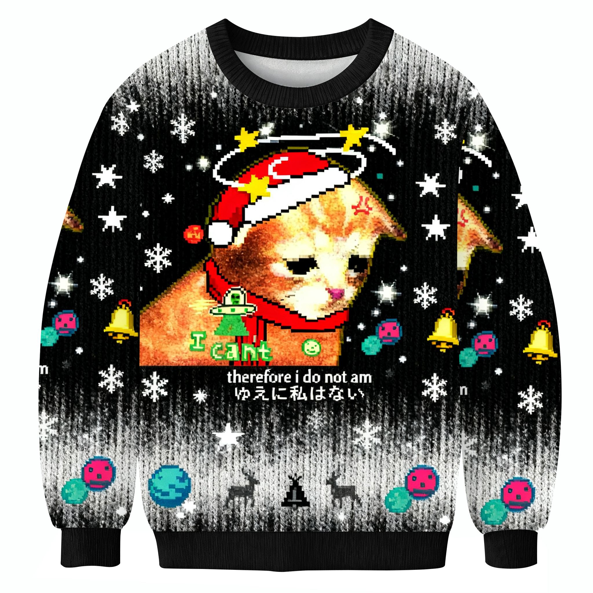 Cosmic Funny Cat Meme I Can't Christmas Ugly Sweater Winter Wear Christmas Gifts For Cat Owner
