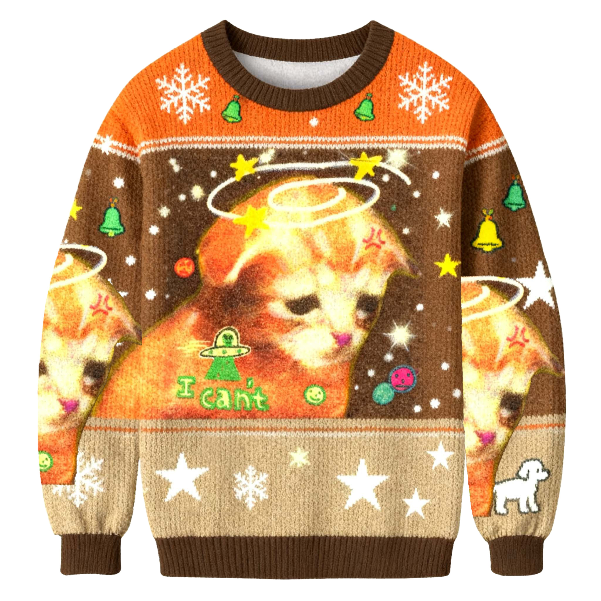 Cosmic Funny Cat Meme I Can't Christmas Ugly Sweater Xmas Clothing Gifts For Cat Lovers