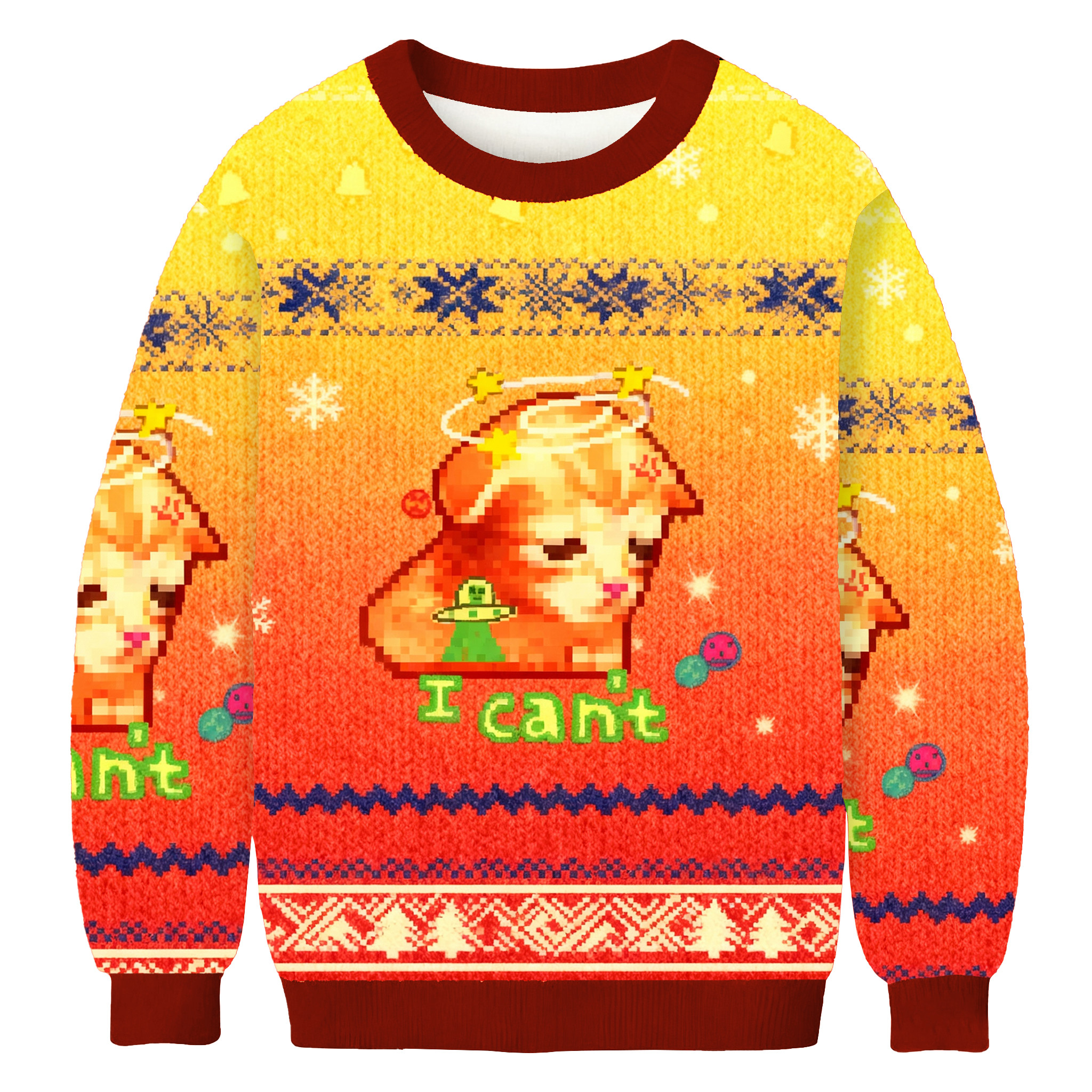Cosmic Funny Cat Meme I Can't Ugly Sweater Holiday Wear Christmas Gift Ideas