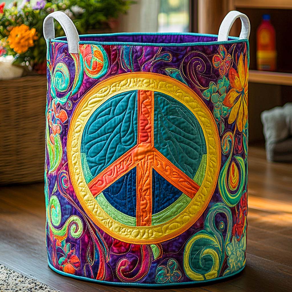 Cosmic Harmony Quilted Laundry Basket Useful Quilted Basket Gift That Blends Style and Function