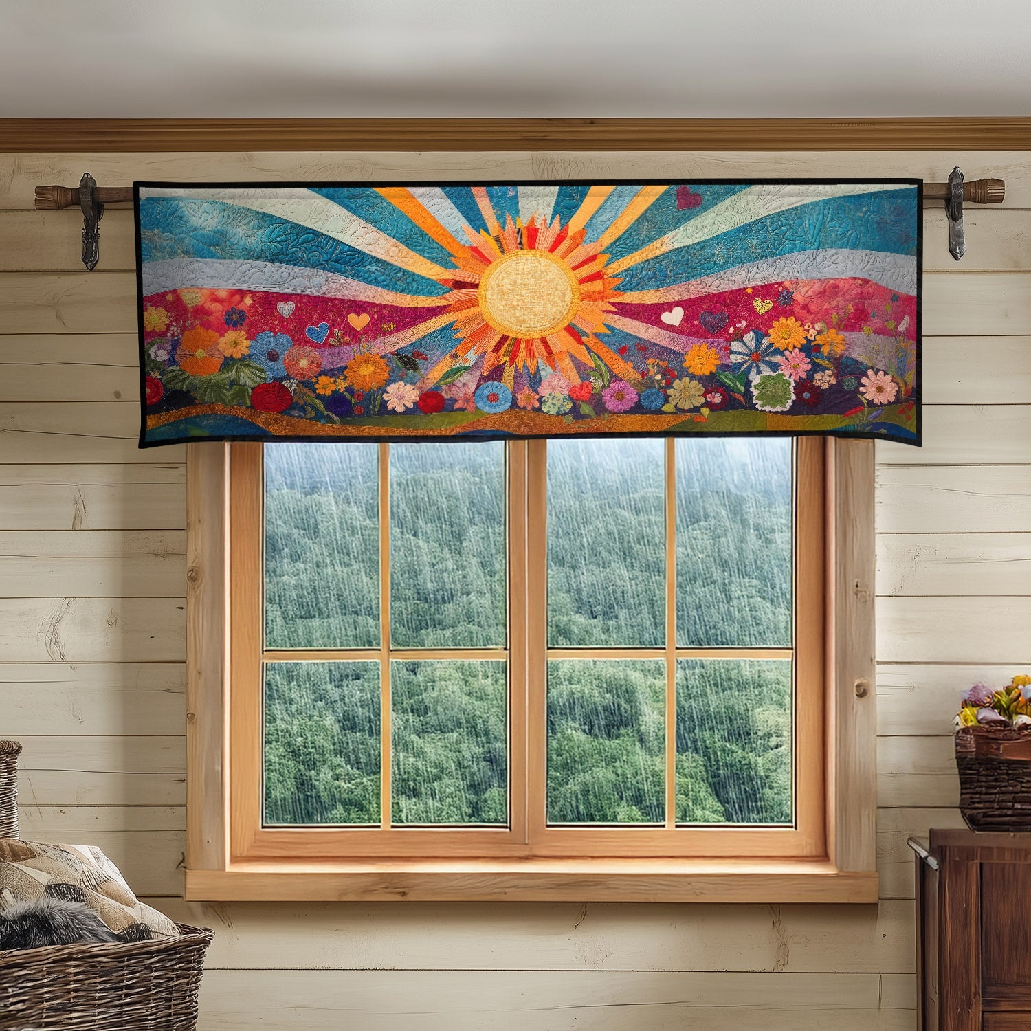 Cosmic Harmony Quilted Valance Entryway Rug Ideas Sunflower Gift Items