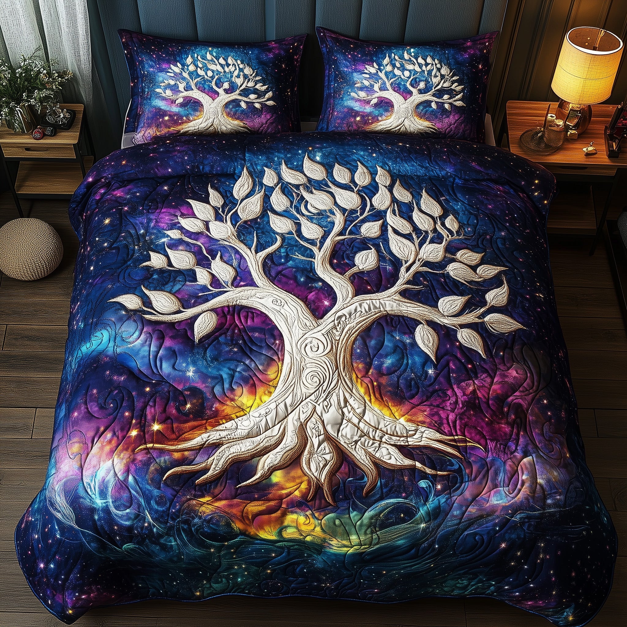 Cosmic Roots Quilted Bedding Set Lightweight