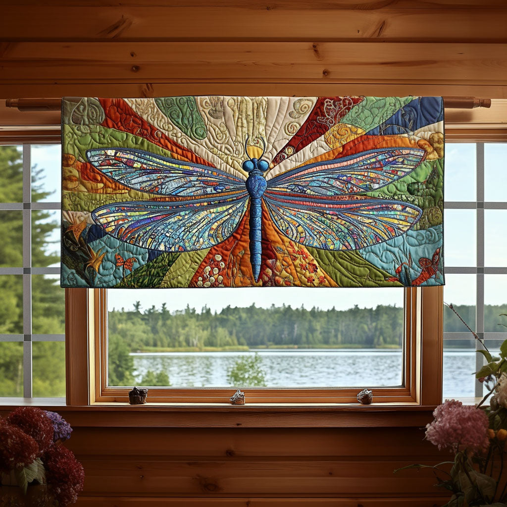 Cosmic Soar Quilted Valance Foyer Christmas Decor Unique Dragonfly Gifts