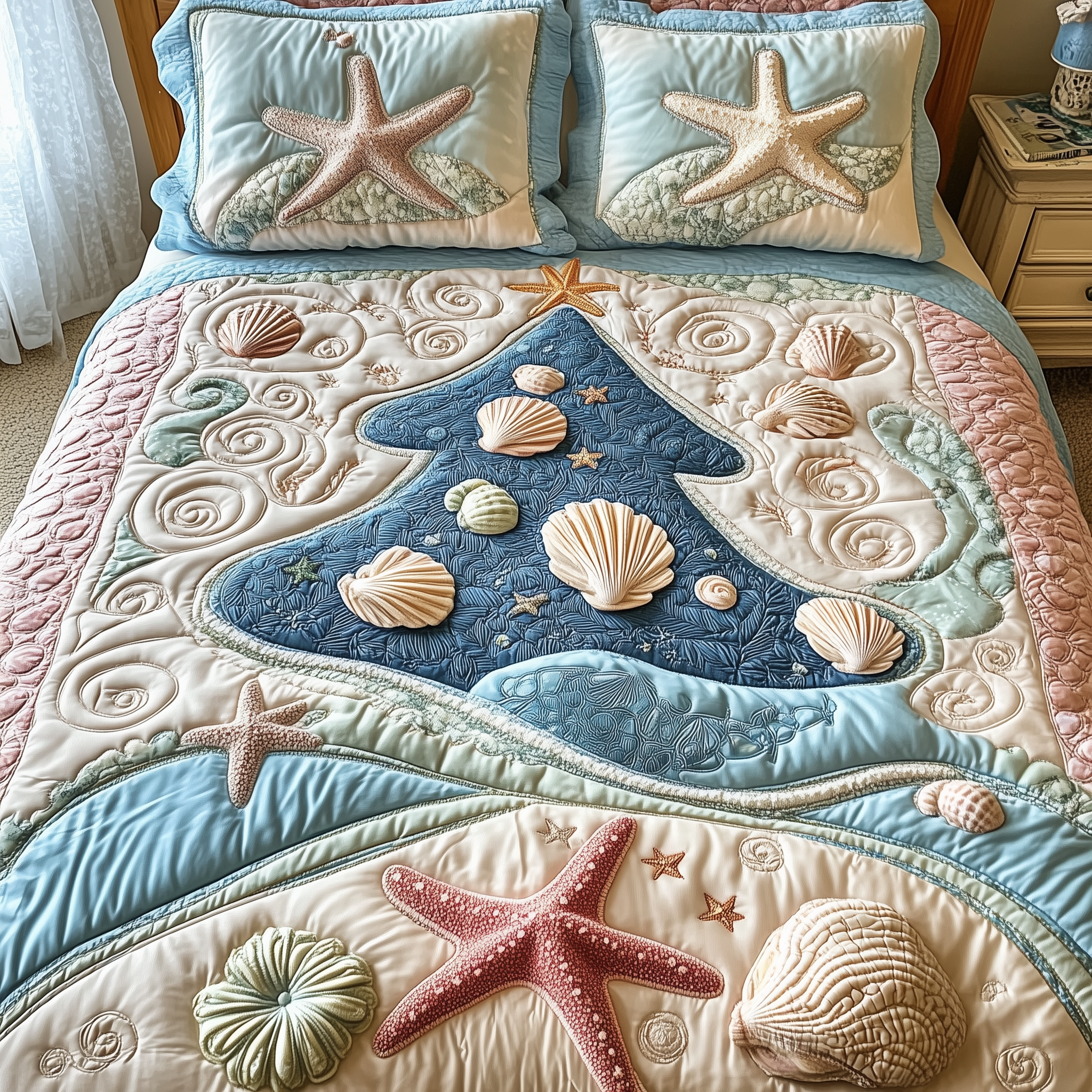 Costal Christmas Tree Quilted Bedding Set Stocking Stuffers For My Wife