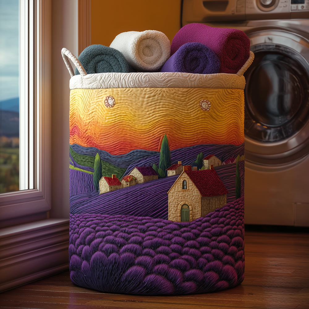 Cottage Serenity Quilted Laundry Basket Valentine's Day Merch Gift