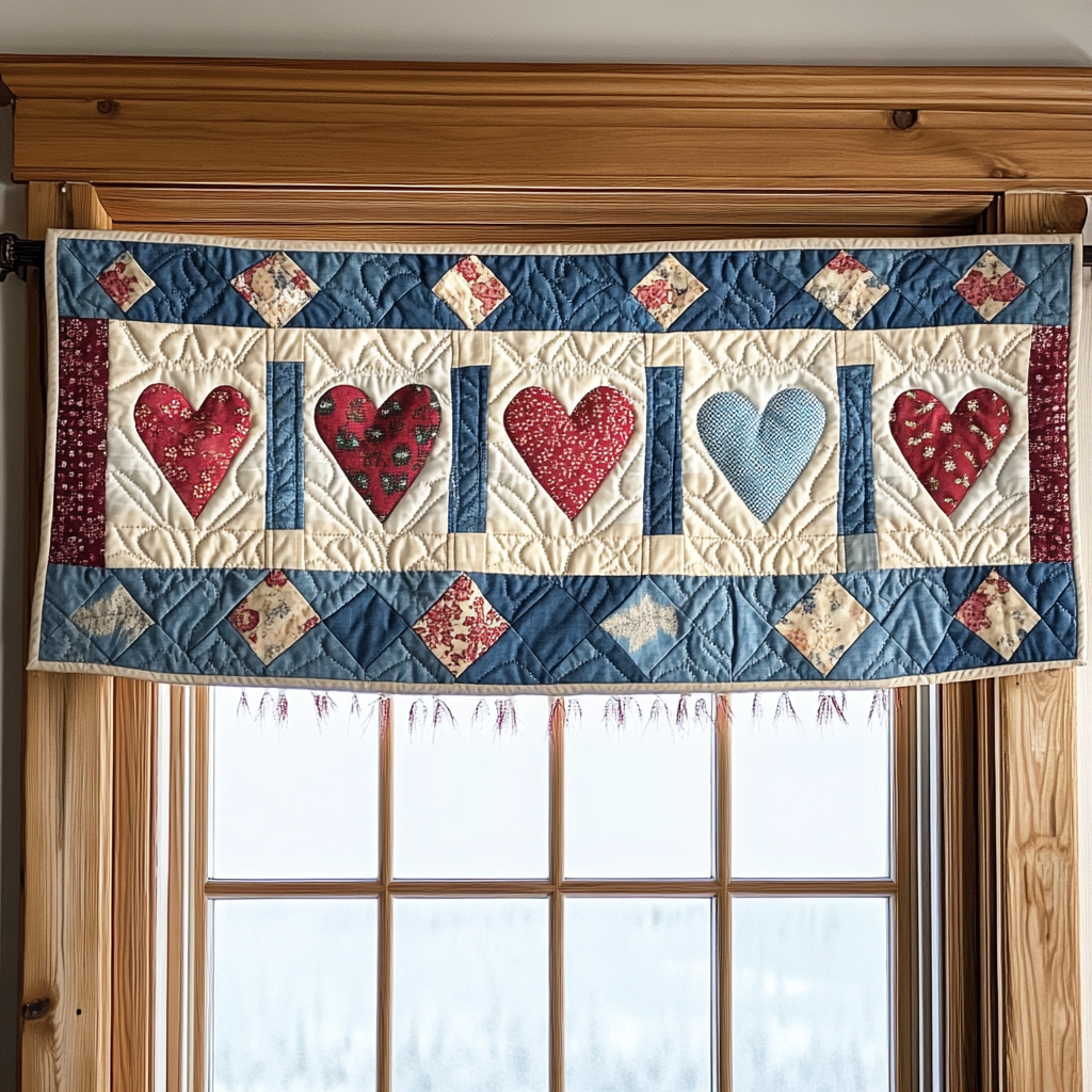 Cottage Whimsy Quilted Valance Home Front Door Design Valentine'S Day Gifts