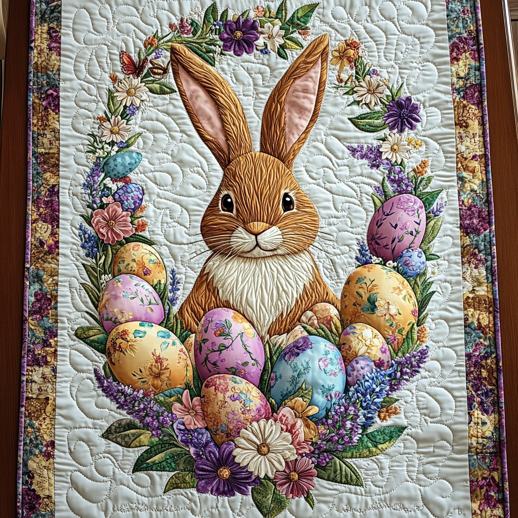 Cotton Tail Magic Quilted Table Runner Easter Dining Table Decor Best Friend Birthday Gifts