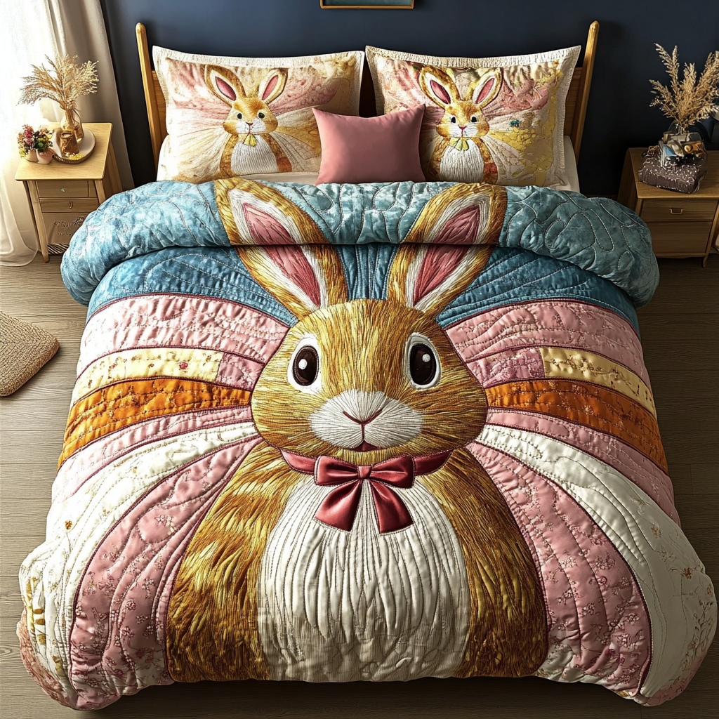 Cotton Tail Quilted Bedding Set Best Comforter Sets Christmas Gifts For Rabbit Owners