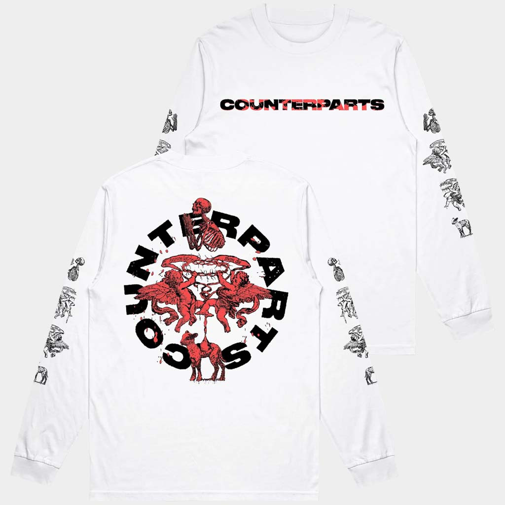Counterparts Merch Cherubs White Long Sleeve T-Shirt Counterparts Shirt Gifts For Son