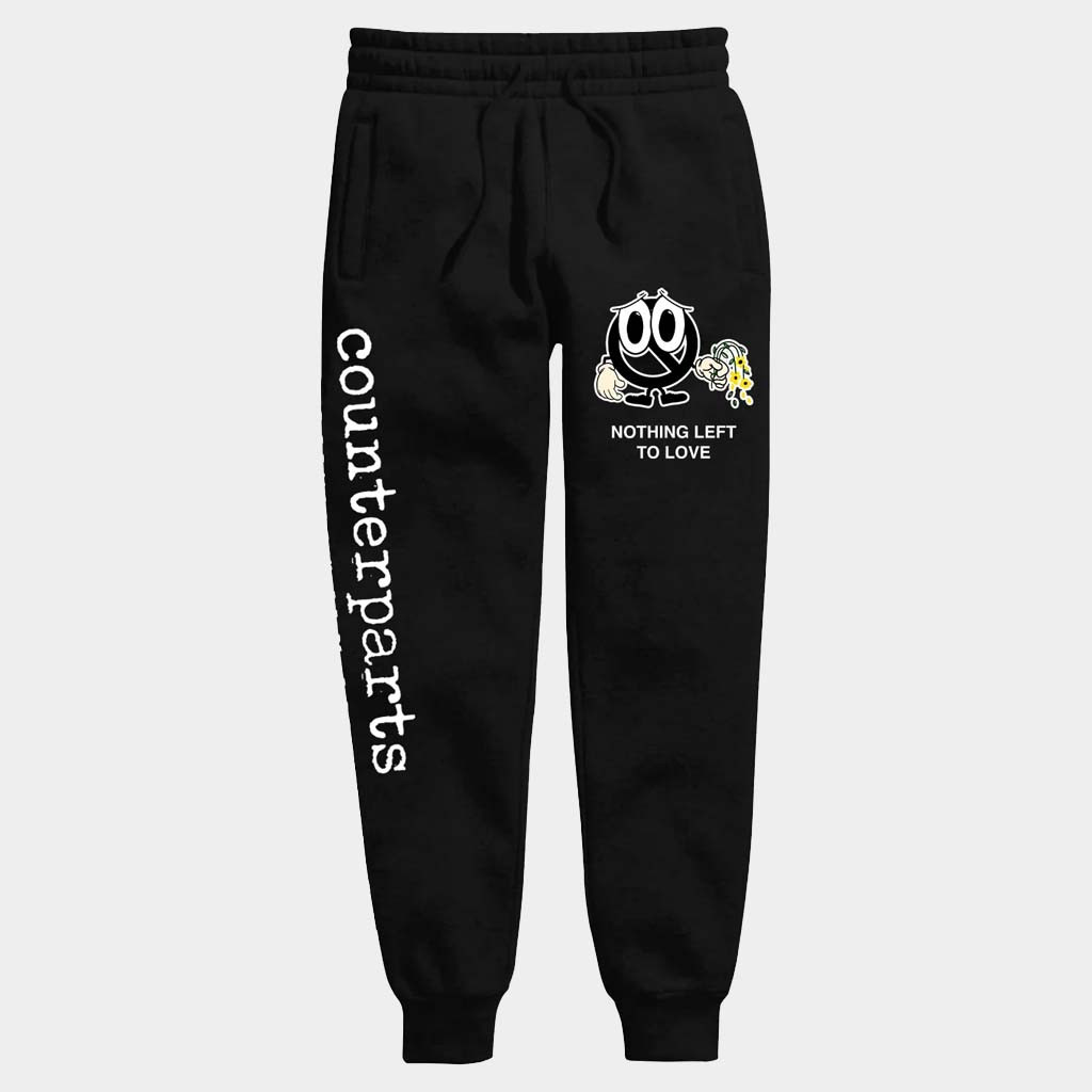 Counterparts Merch Sad Face Black Sweatpants Nothing Left To Love Apparel Him Gifts