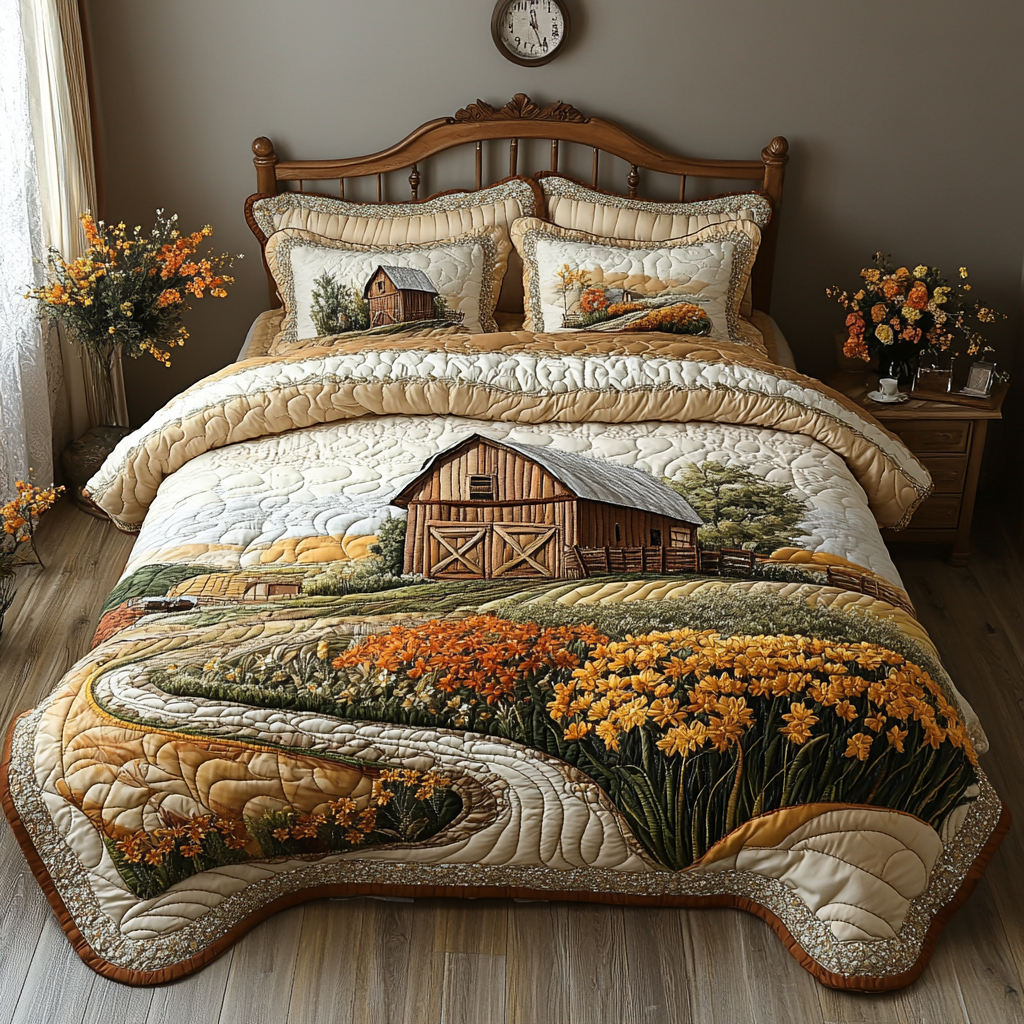 Country Acres Quilted Bedding Set Cute Farmhouse Bedroom Ideas Family Present Ideas