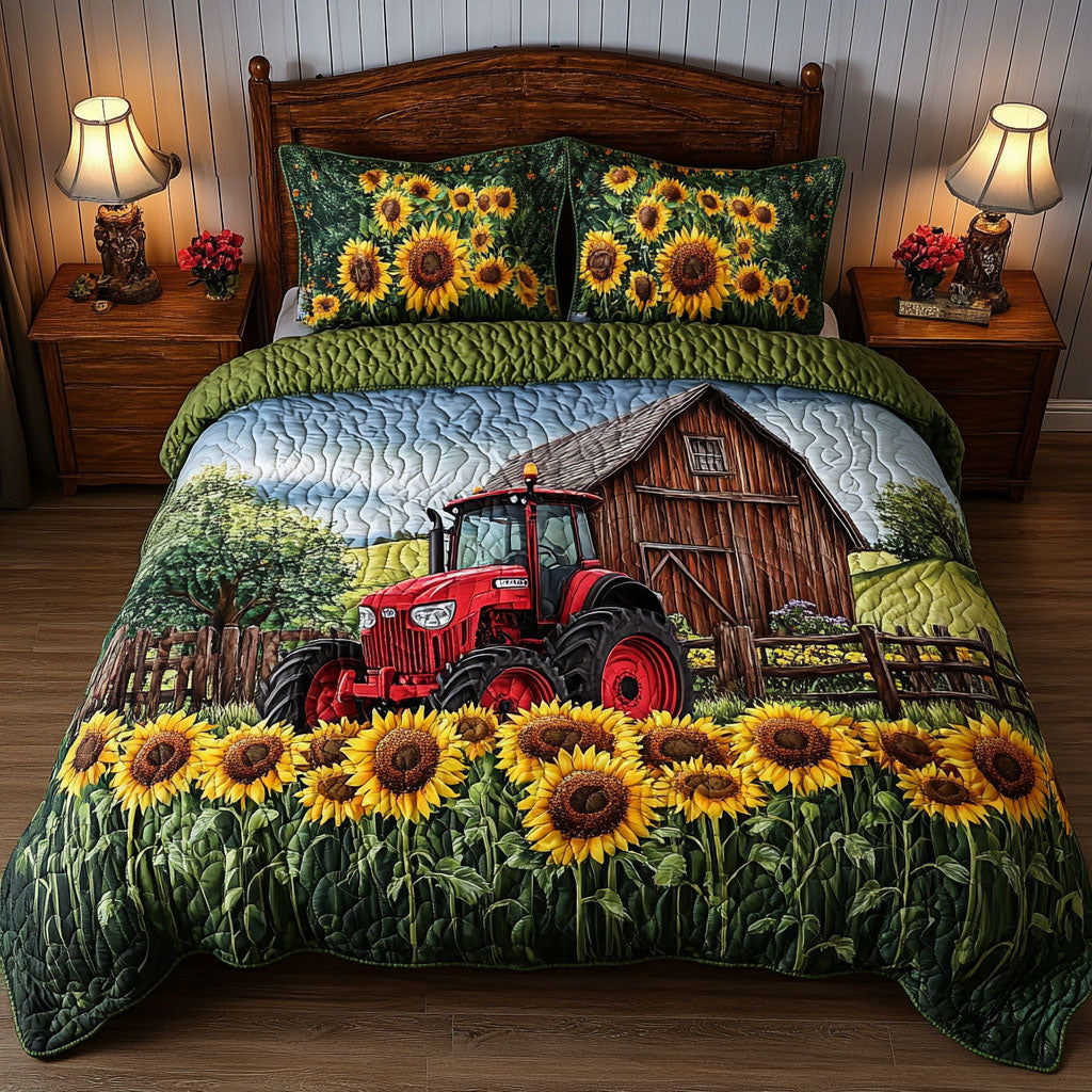 Country Bliss Quilted Bedding Set Best Comforter Sets Christmas Gifts For Tractor Famers
