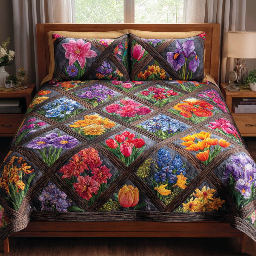 Country Bloom Quilted Bedding Set Ultra-Soft Bedding Set for a Hotel-Like Experience