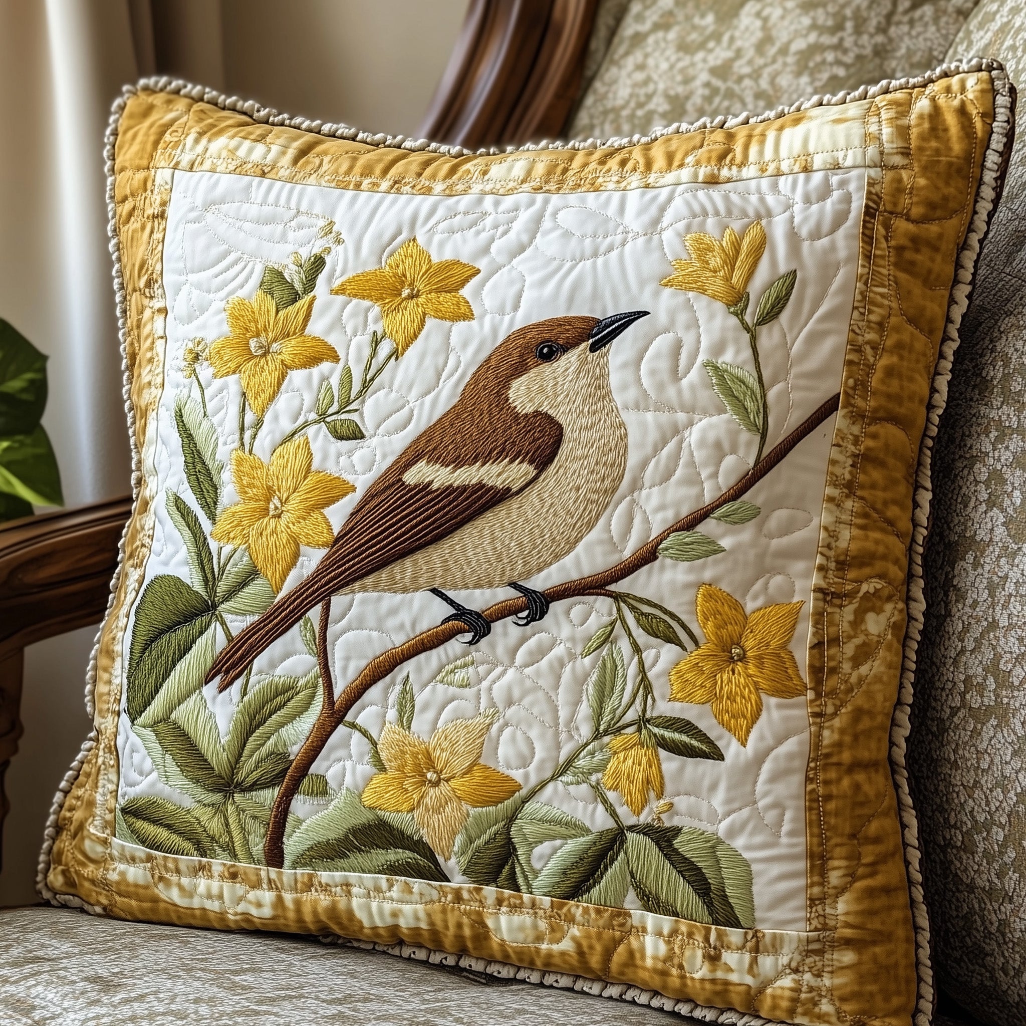 Country Bloom Quilted Pillow Case Gift For Her