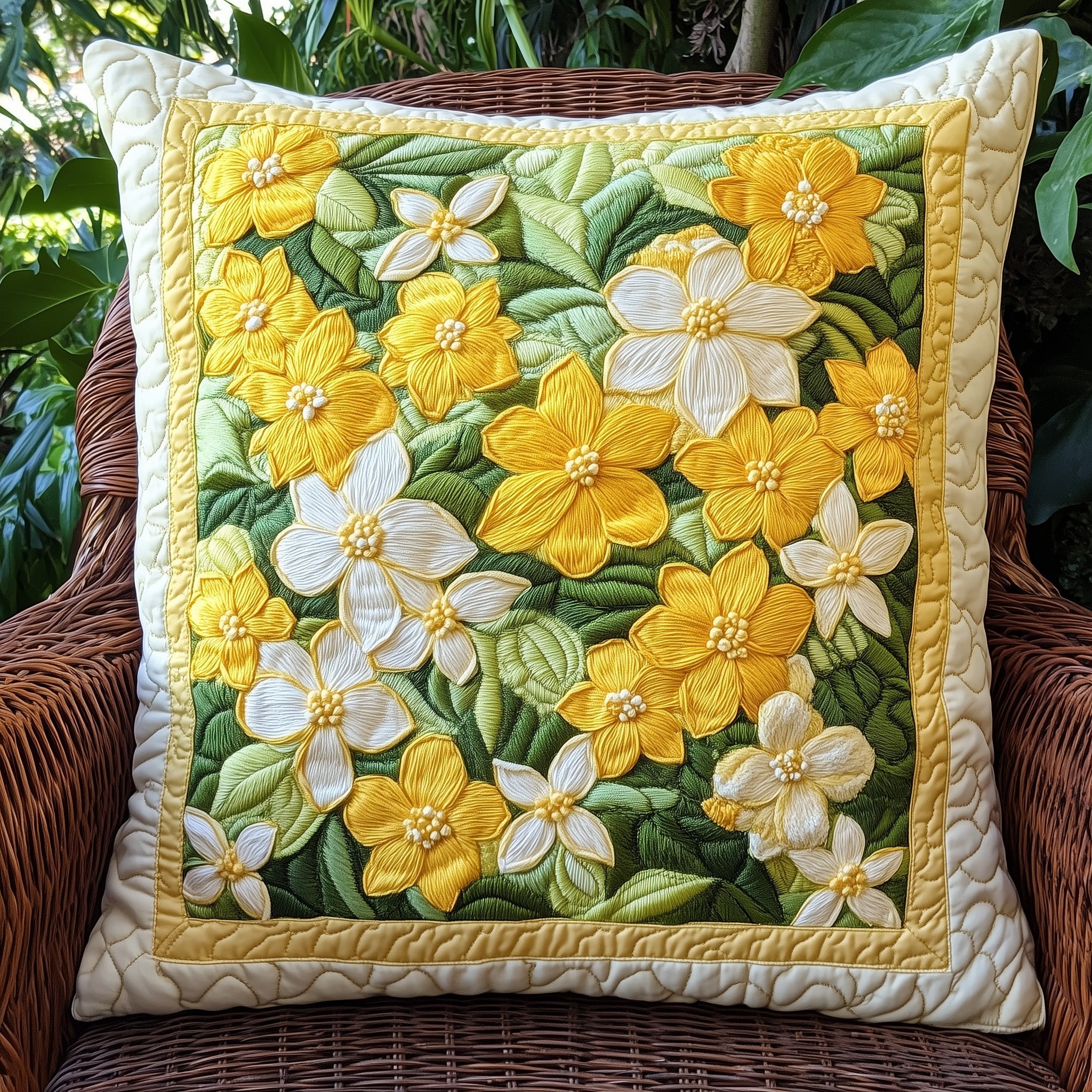 Country Bloom Quilted Pillow Case Gift For Him