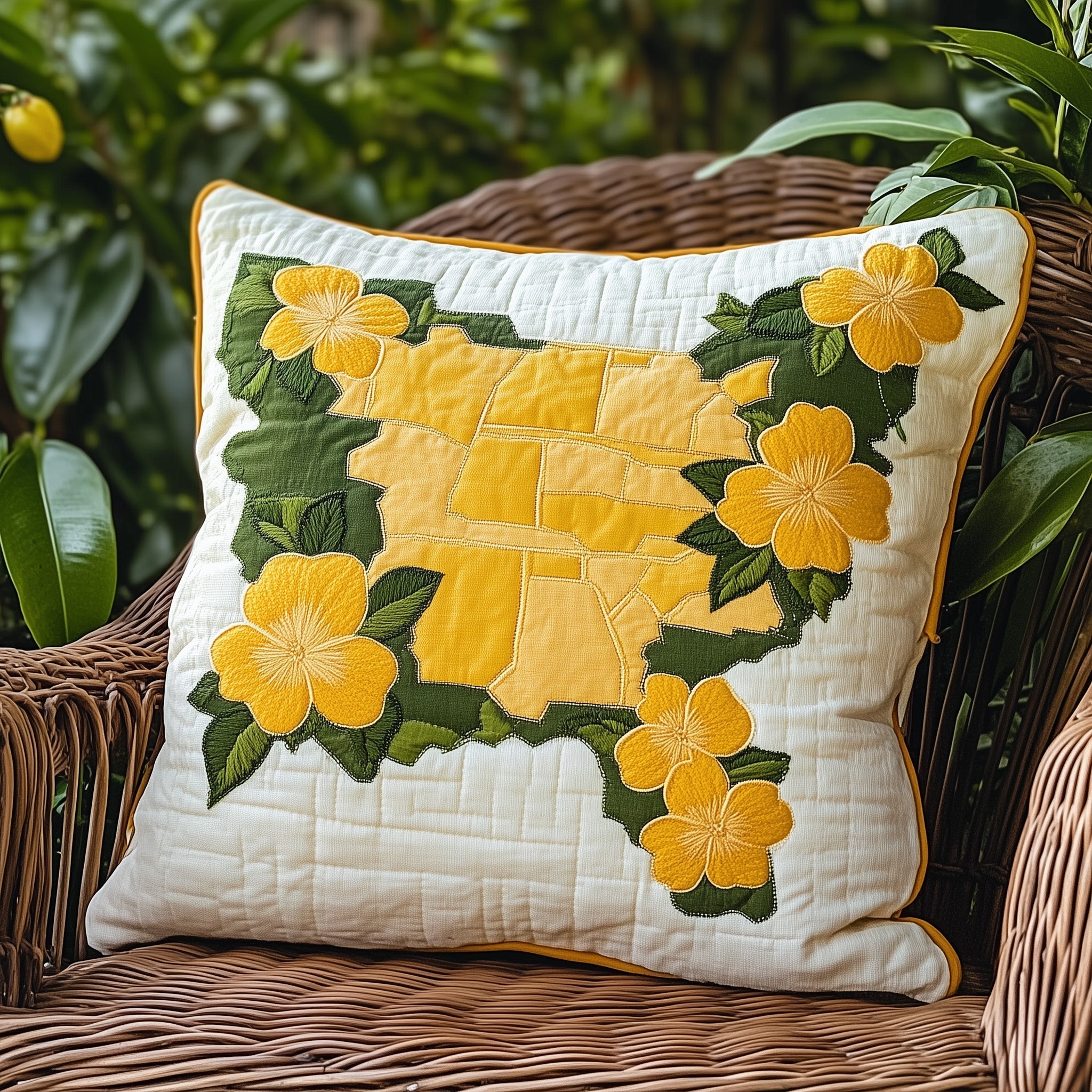 Country Bloom Quilted Pillow Case Halloween Gift