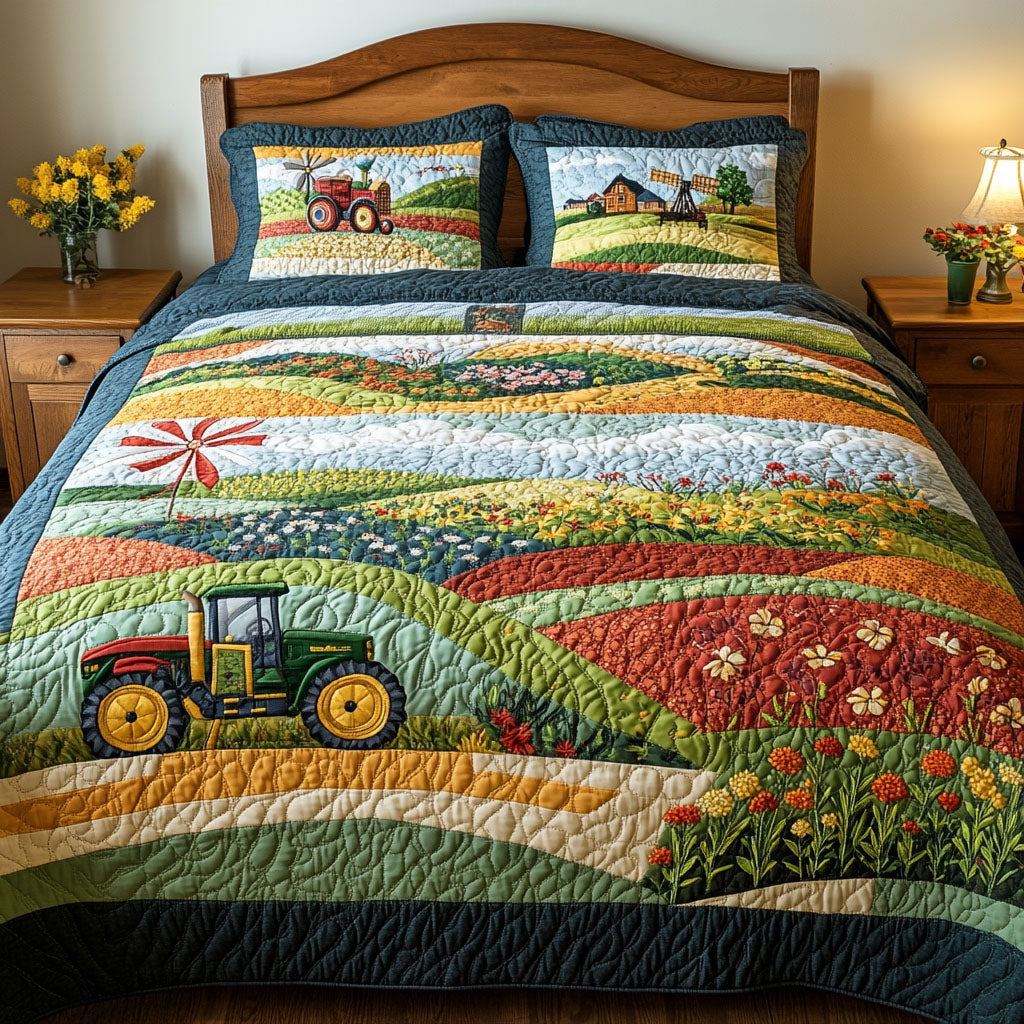 Country Breeze Quilted Bedding Set Bedroom Decor Ideas Unique Tractor Gifts
