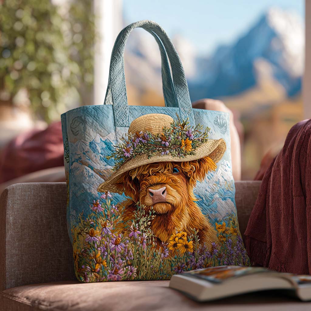 Country Calm Quilted Tote Bag Cow Print Gifts For Her