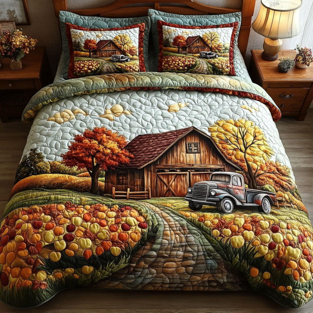 Country Charm Quilted Bedding Set Beautiful Printed Bedding Set for Home Aesthetics