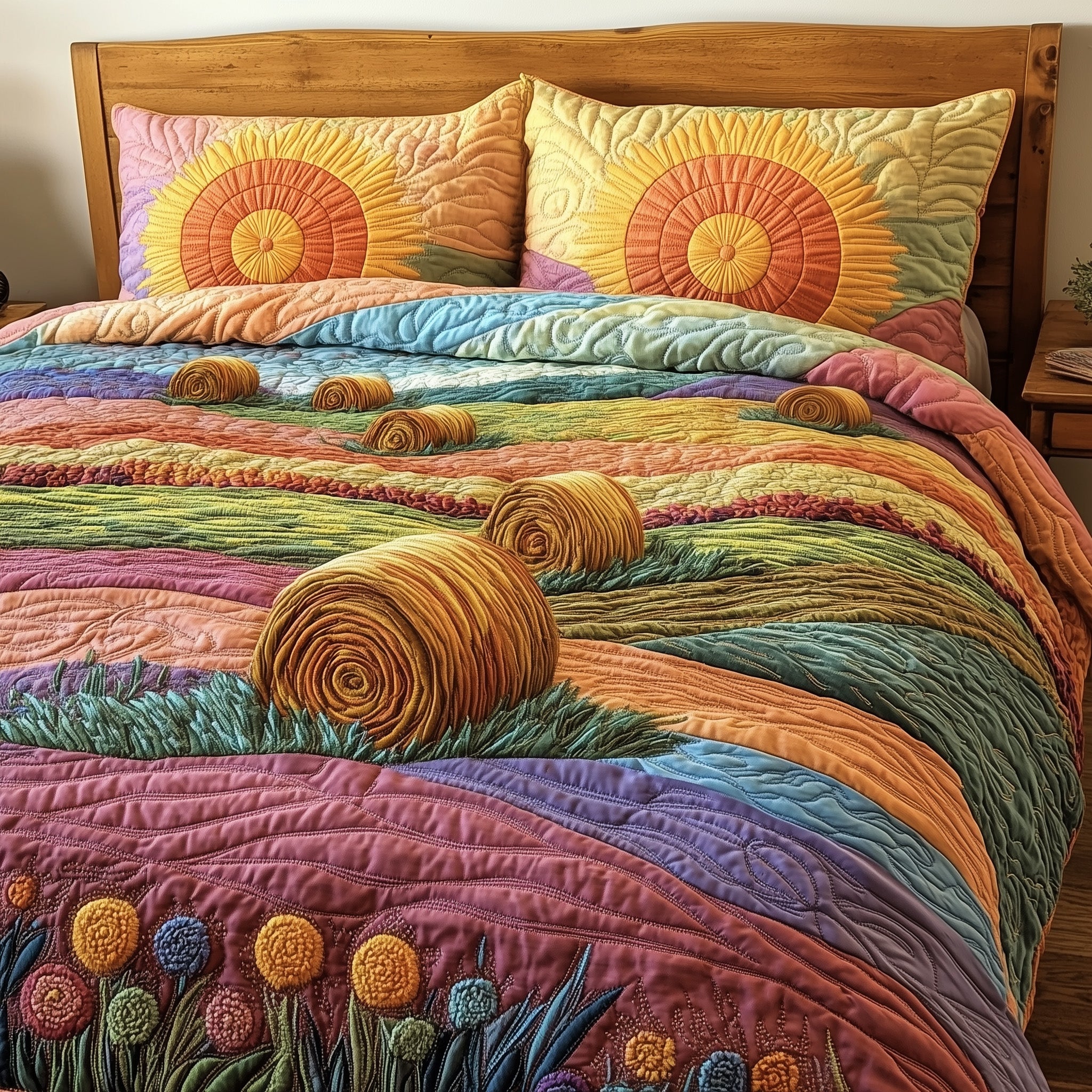 Country Charm Quilted Bedding Set Duvet Cover Bed Sheet Christmas Gifts For The Whole Family