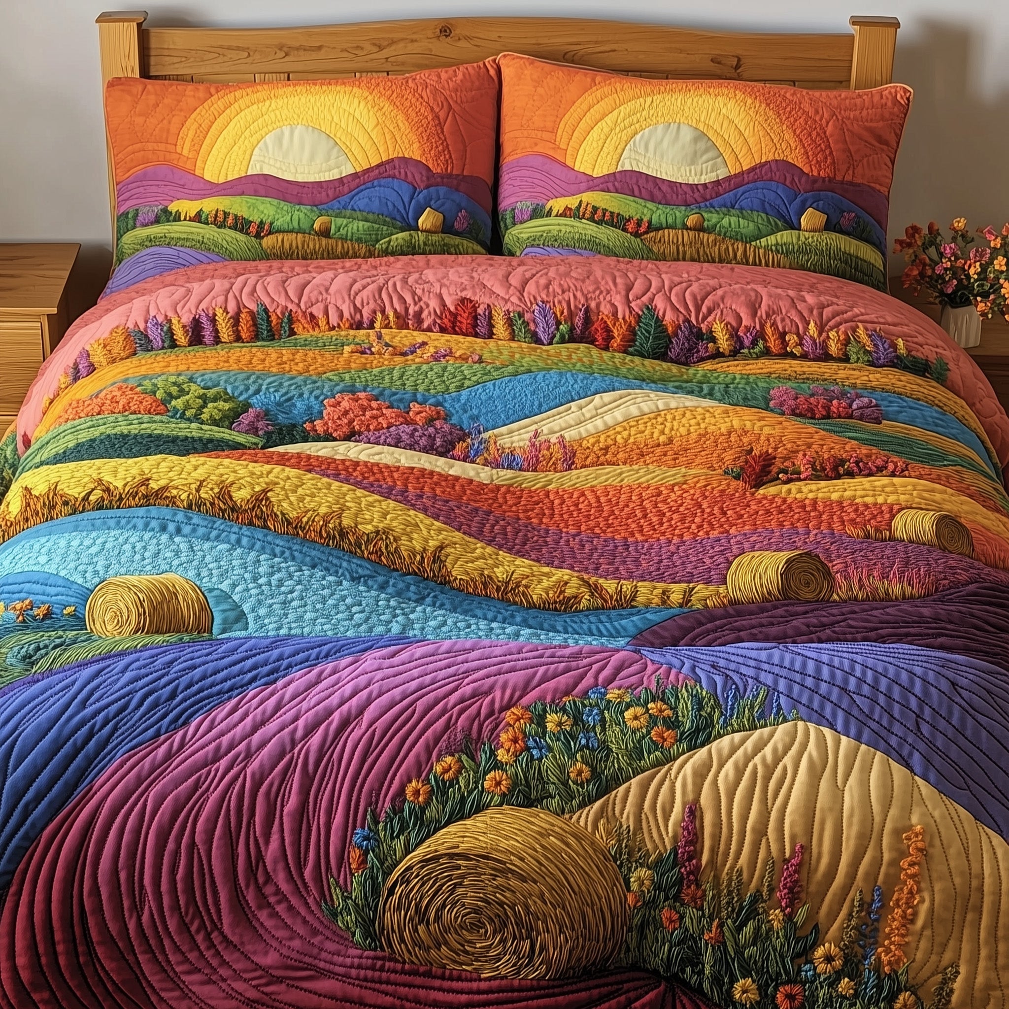 Country Charm Quilted Bedding Set Duvet Cover Bed Sheet Xmas Gift Ideas For Son In Law