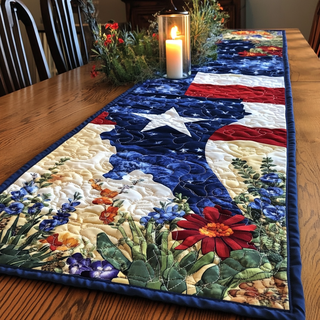 Country Charm Quilted Table Runner Dining Room Table Decor Ideas Texas Gifts For Out Of Towners