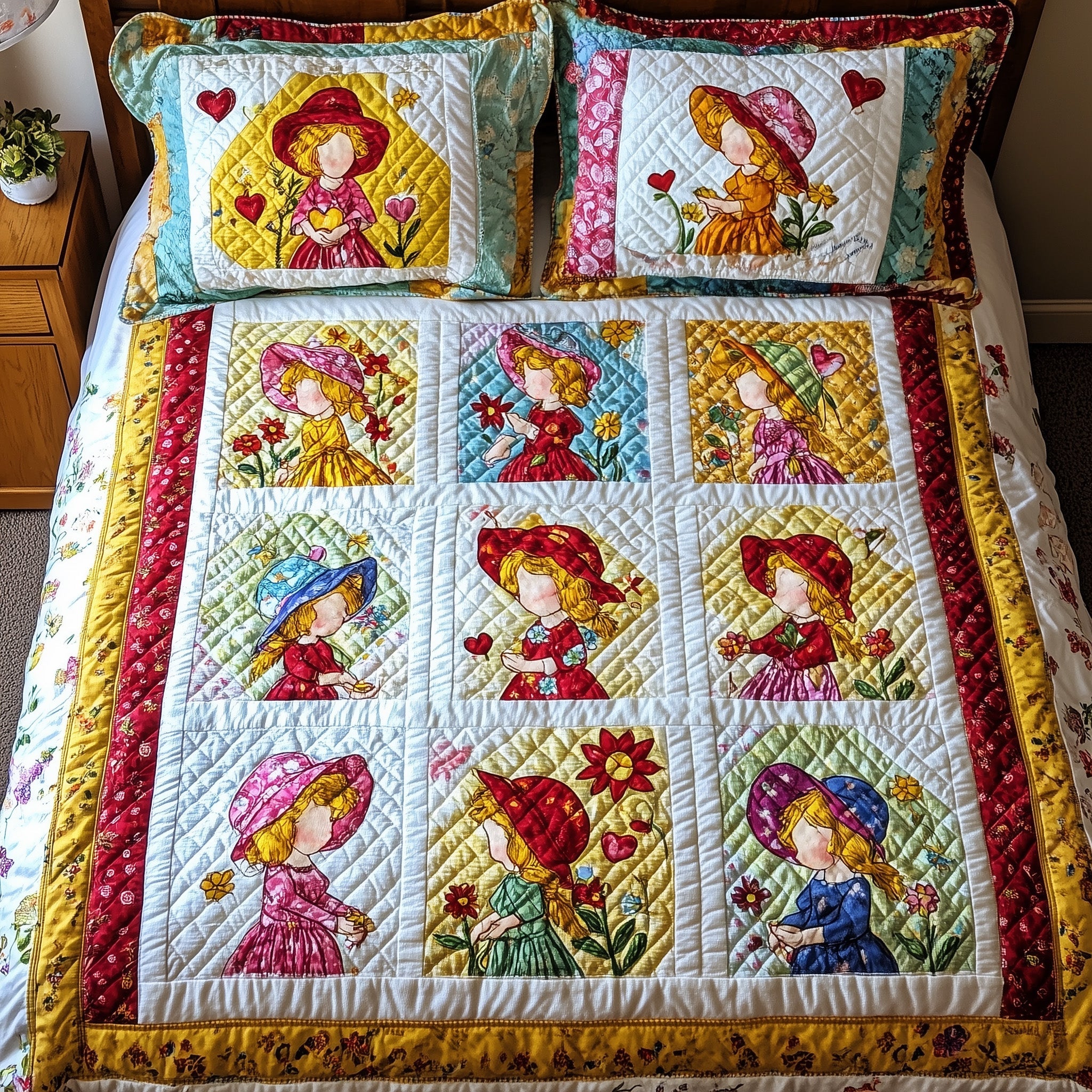 Country Charm Sue Quilted Bedding Set Duvet Cover Bed Sheet Secret Santa Gifts For Friends