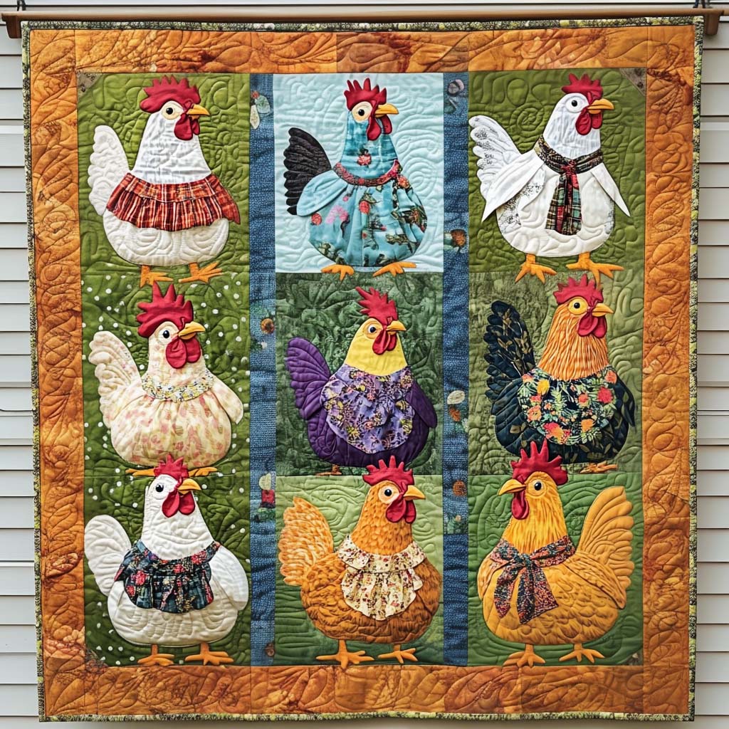 Country Cluckers Quilted Blanket Presents For Chicken Love