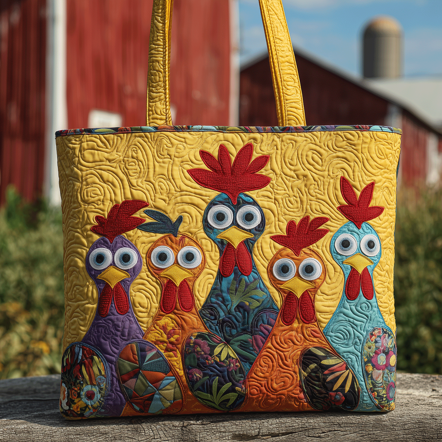 Country Cluckers Quilted Tote Bag Farmers Wife Gifts