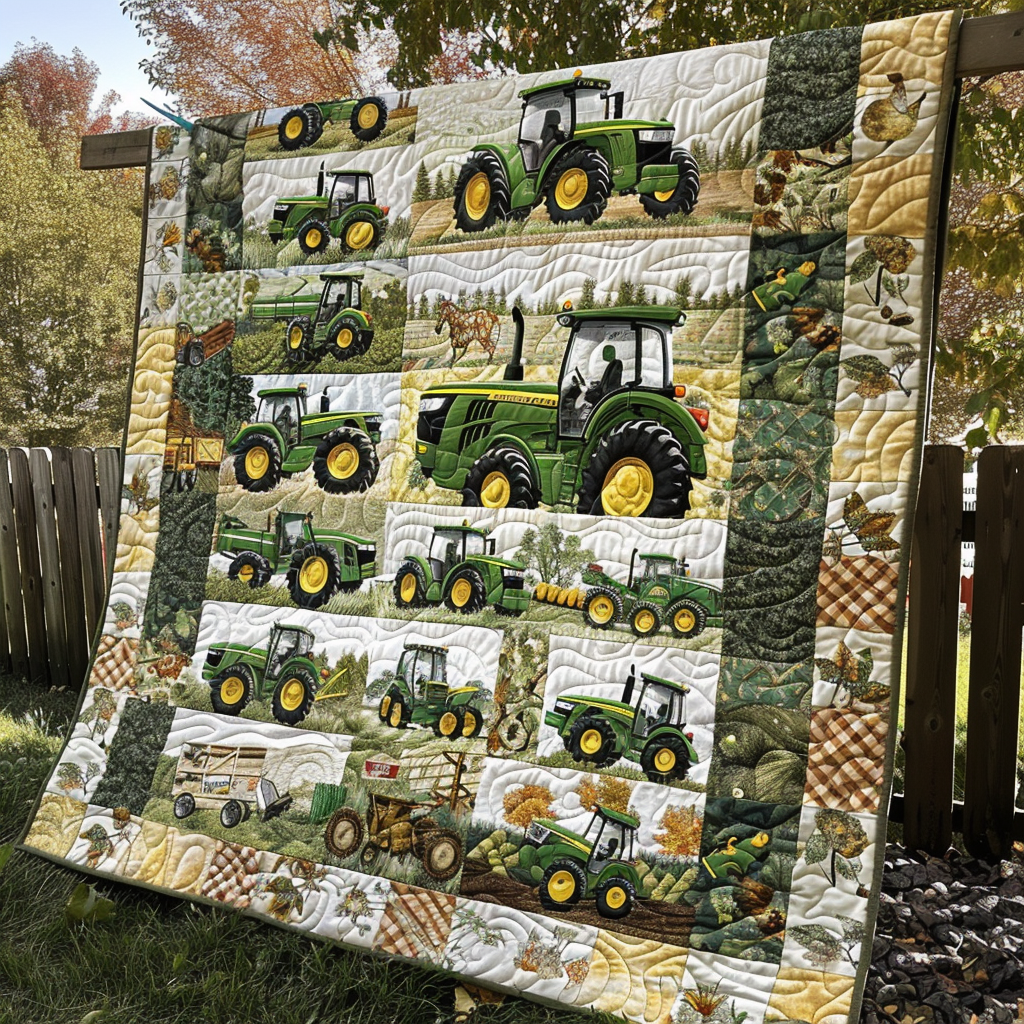 Country Colors Quilted Blanket Christmas Gifts For Farmers
