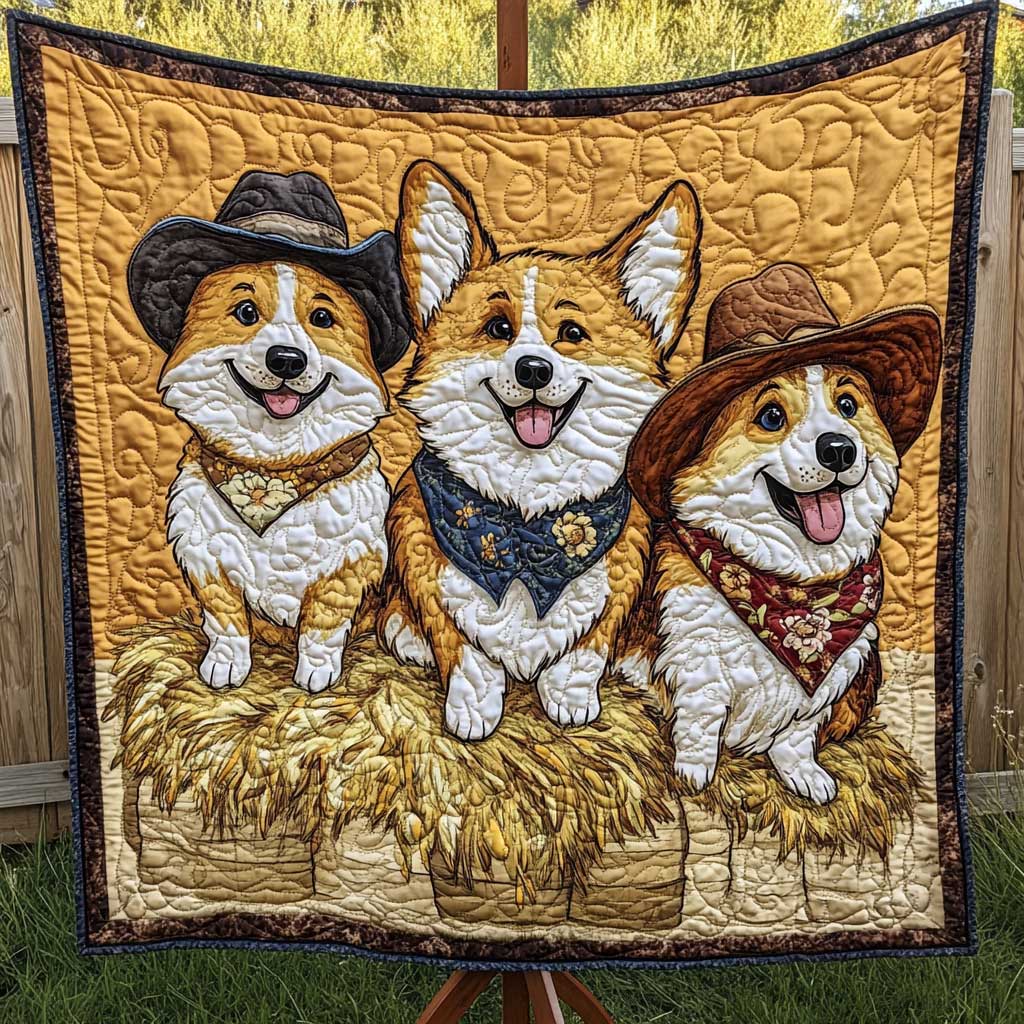 Country Corgi Quilt Perfect Quilt Blanket Gift for Family and Friends