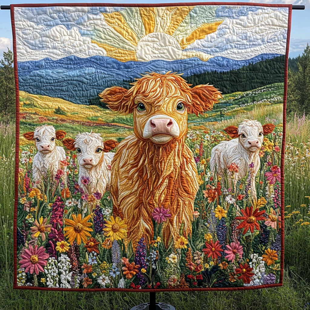 Country Cuties Quilted Blanket Cozy Home Bedding Best Gifts For Cow Lovers