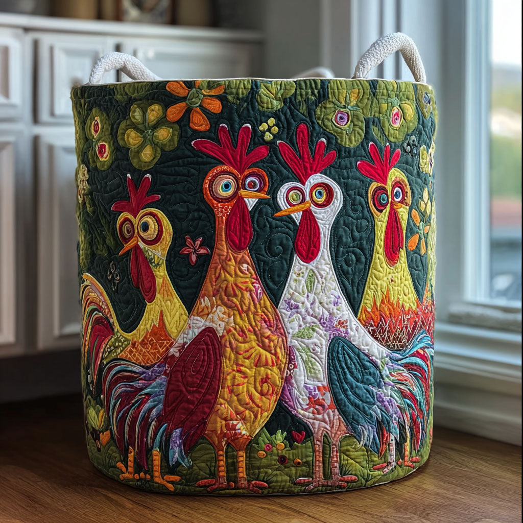 Country Dawn Quilted Laundry Basket Home Essential Gift Quilted Laundry Basket with Style