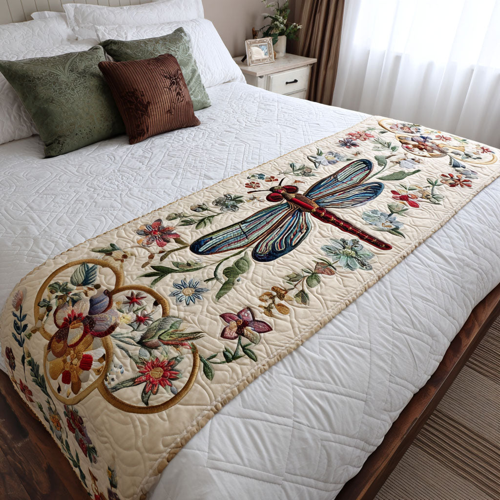 Country Dragonfly Quilted Bed Runner Bed Decor Ideas Best Dragonfly Presents
