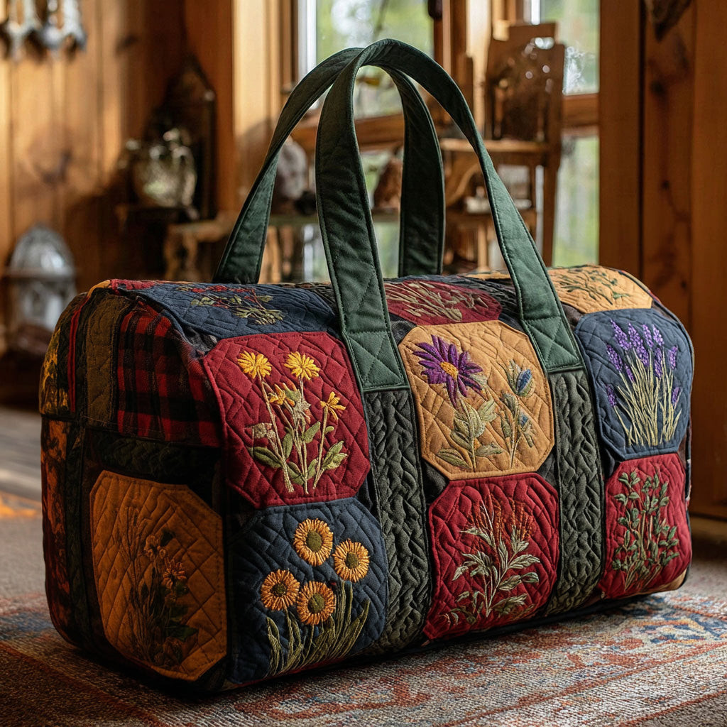 Country Floral Quilted Duffle Bag Farmhouse Travel Gear Best Gift For Women
