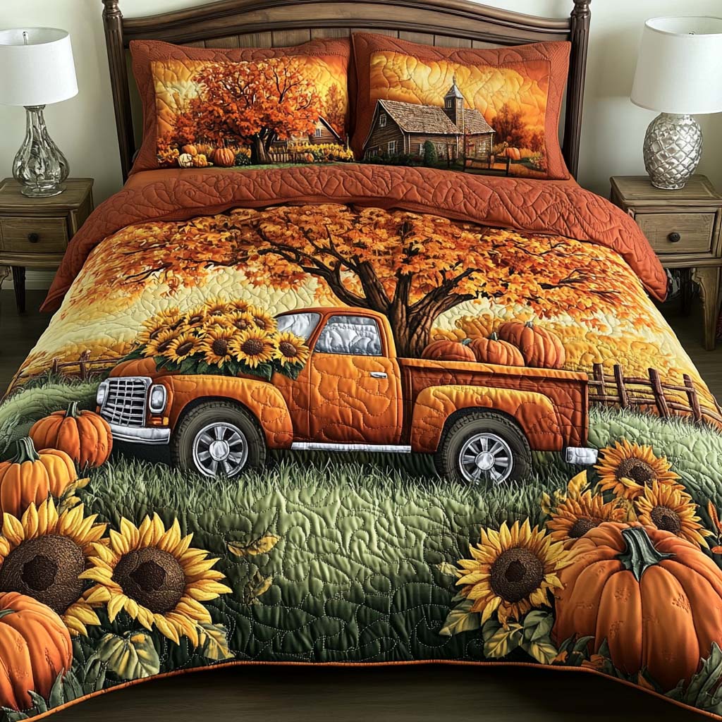 Country Glow Quilted Bedding Set Bed Decorations Gift For Mid Autumn Festival