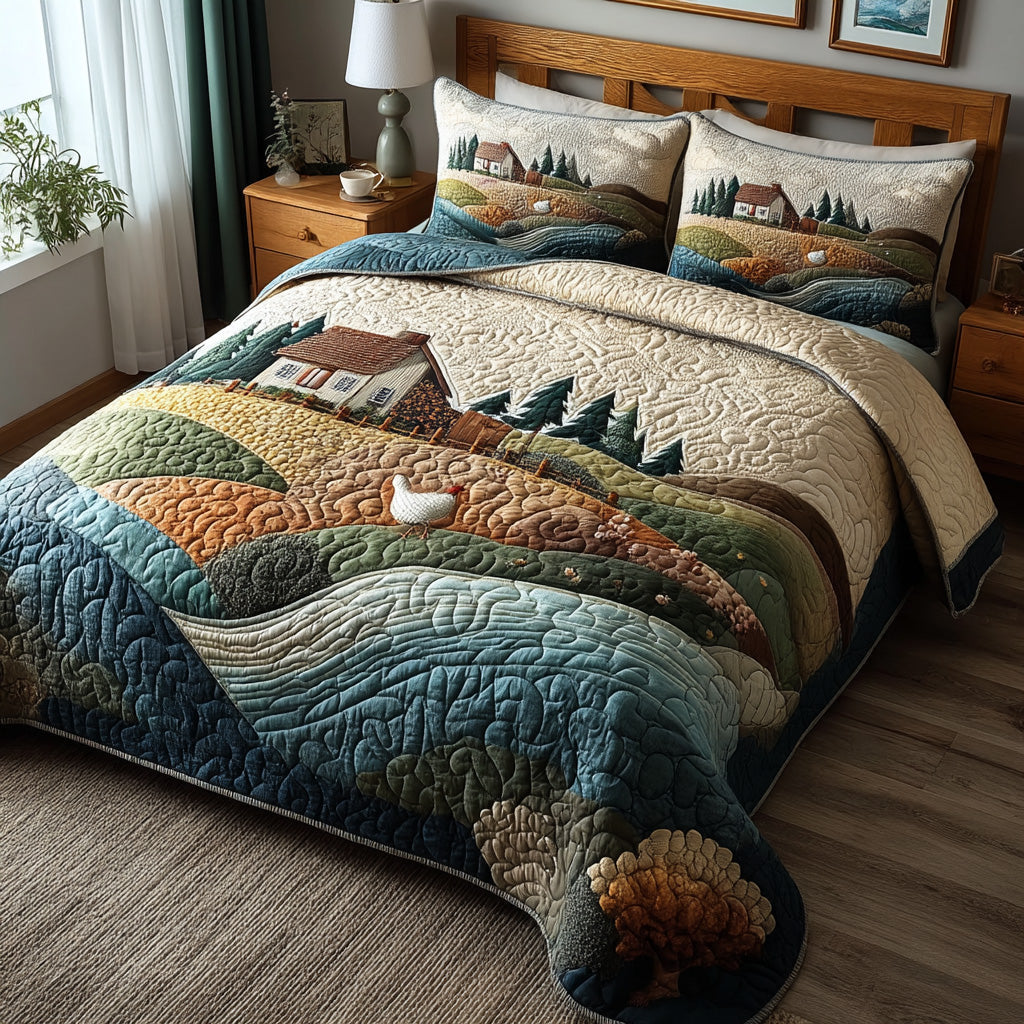 Country Hen Quilted Bedding Set Best Comforter Sets Christmas Gift Ideas For Wife