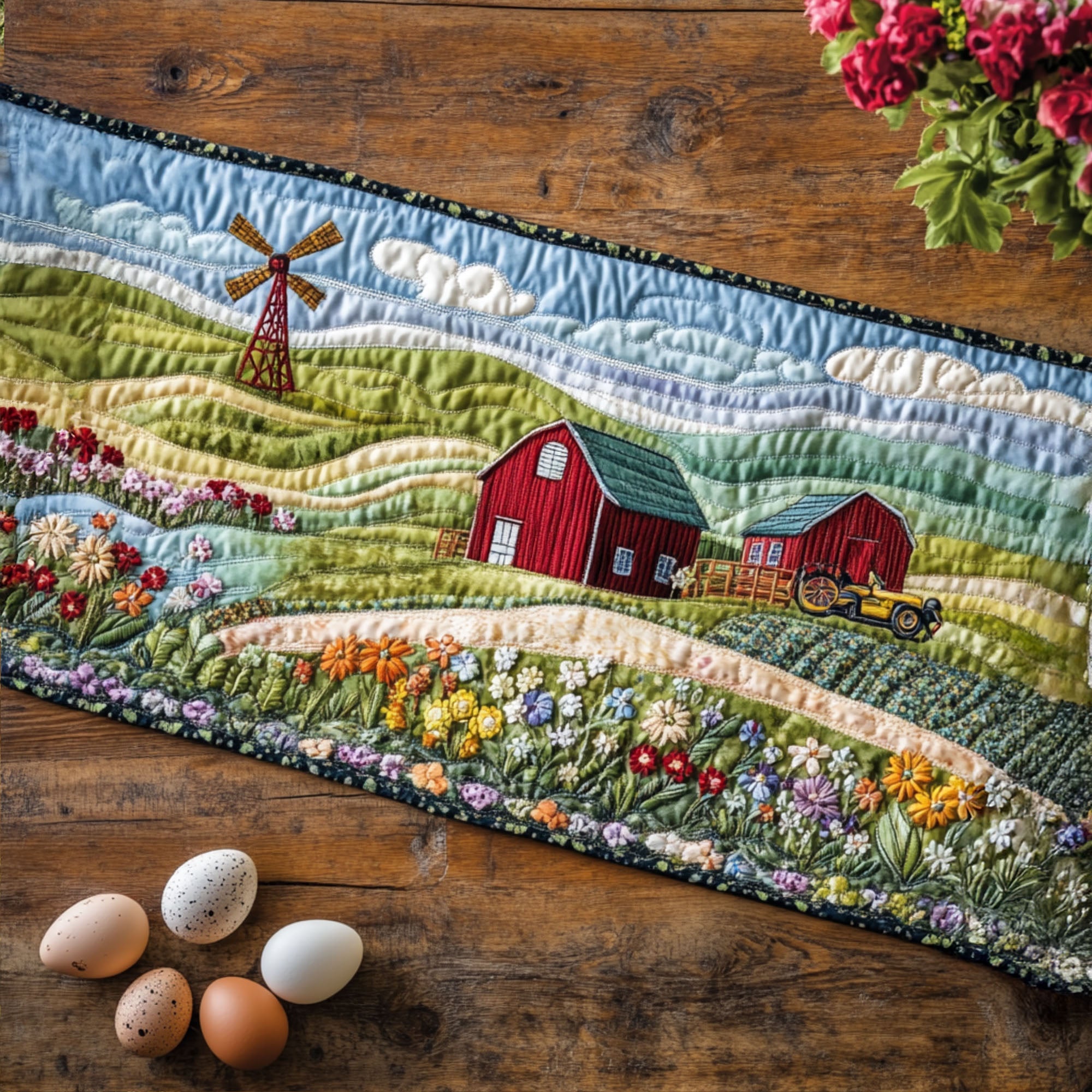 Country Home Serenity Quilted Table Runner Rustic Table Runners Presents For Farmers