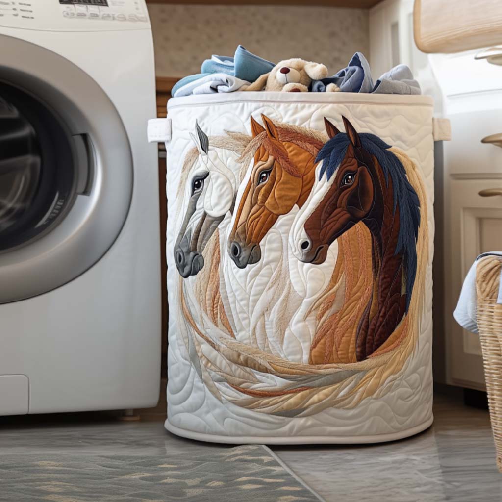 Country Horse Quilted Laundry Basket Perfect Gift For Your House