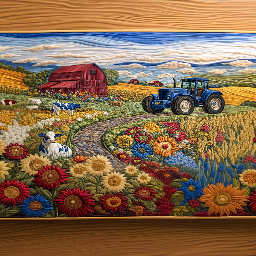 Country Journey Quilted Table Runner Dining Table Decor Ideas Gifts For Tractor Lovers