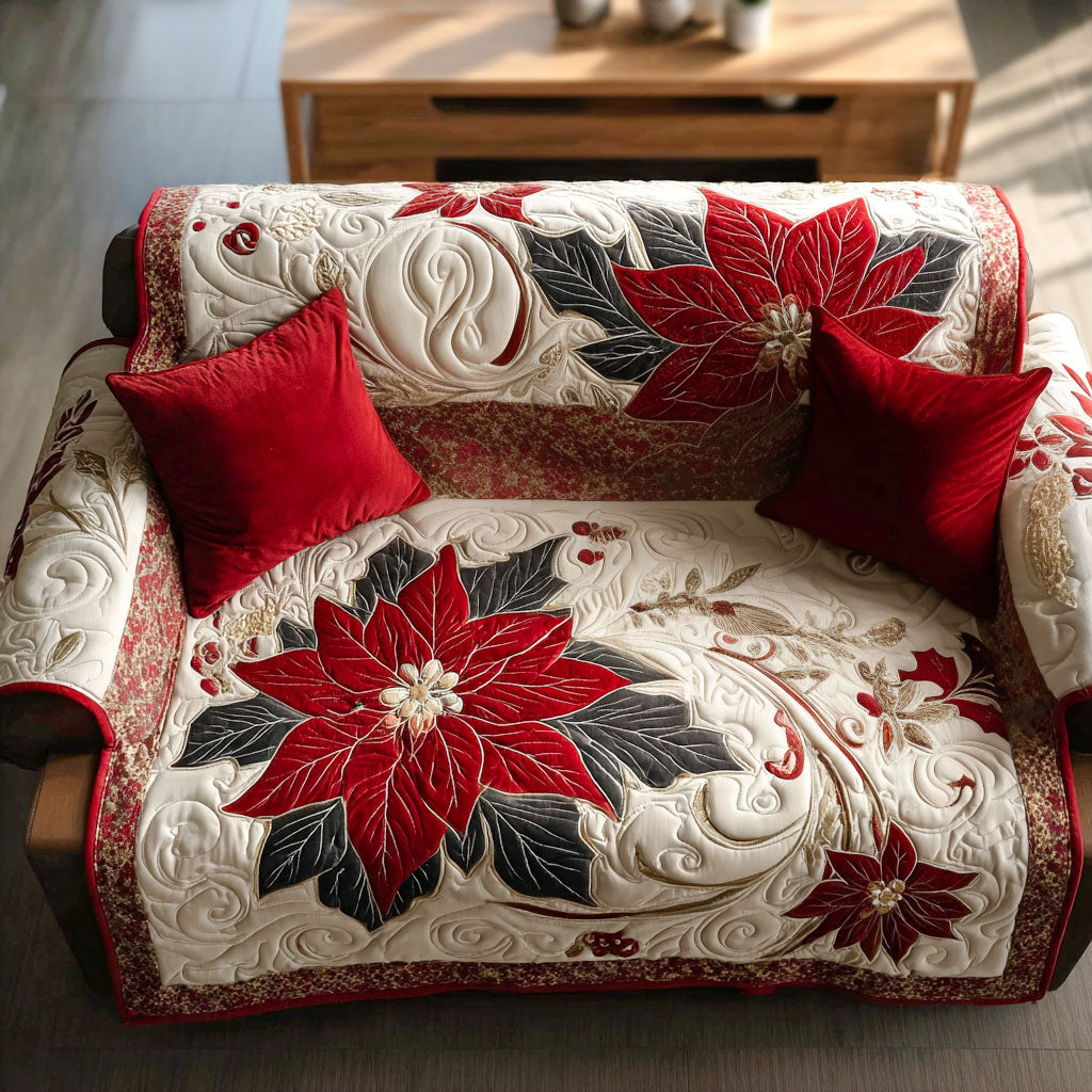 Country Noel Quilted Sofa Cover Living Room Winter Decor Best Gifts For Mother In Law