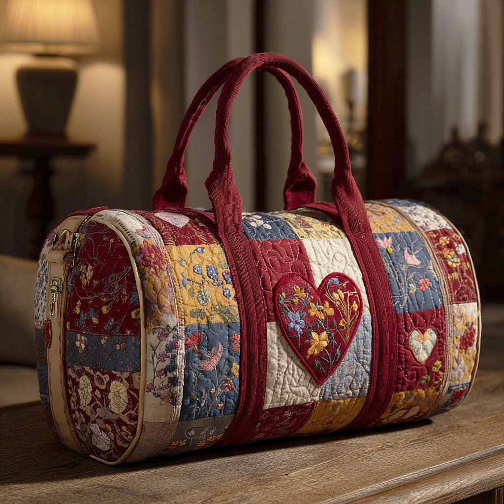 Country Petals Quilted Duffle Bag Floral Rural Travel Bag Best Gift For Country Lovers Camping Outdoor