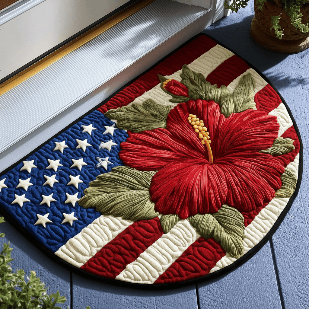 Country Pride Quilted Welcome Mat Patriotic American Home Decor Best Gift For Home