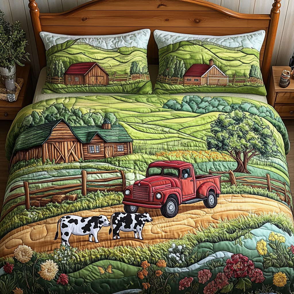 Country Ride Quilted Bedding Set Farm Bedroom Decorating Ideas Unique Gifts Family