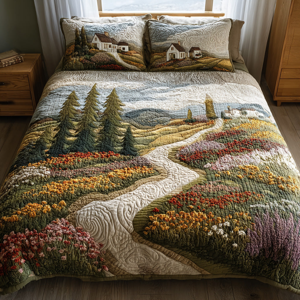 Country Road Quilted Bedding Set Bedroom Decorations Gift Ideas For Men Who Have Everything