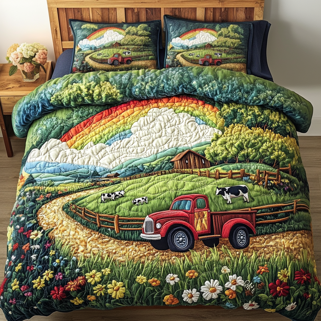 Country Roads Quilted Bedding Set Modern Bedding Set to Upgrade Your Bedroom