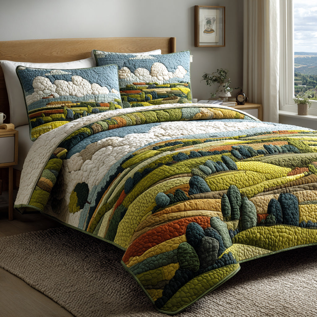 Country Scene Quilted Bedding Set Cute Bedroom Decor Best Christmas Gifts For Relatives