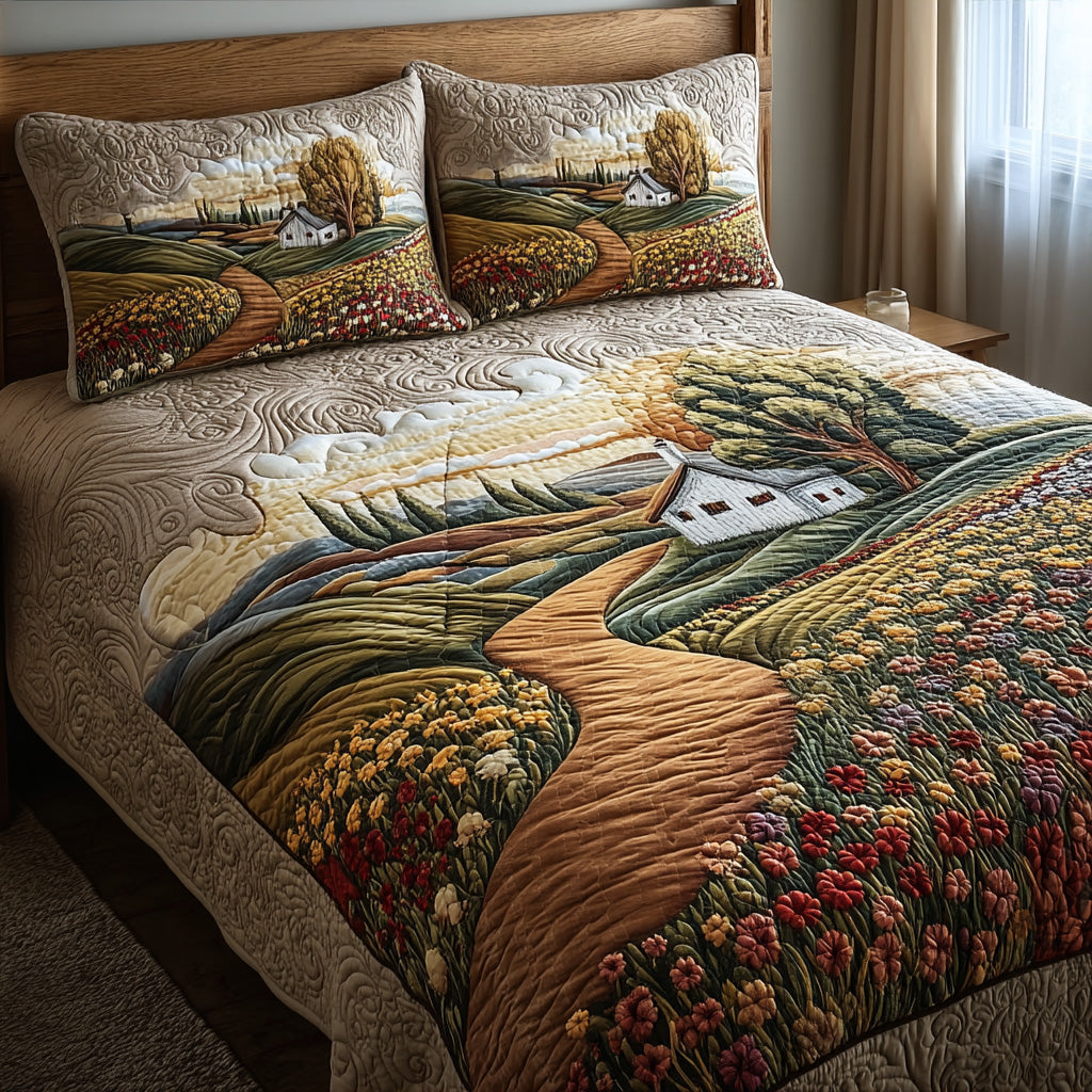 Country Sunlight Quilted Bedding Set Bed Decorations Christmas Ideas 2025