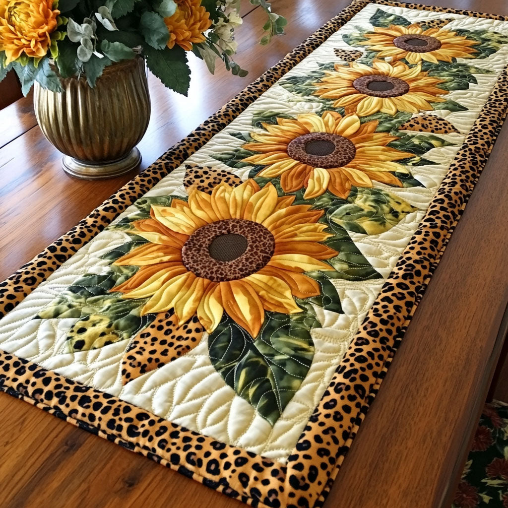 Country Sunlight Quilted Table Runner Dining Table Decor Sunflower Gifts For Friends
