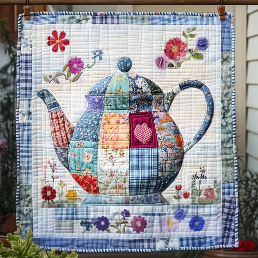 Country Teapot Quilted Blanket Christmas Gifts For Grandparents